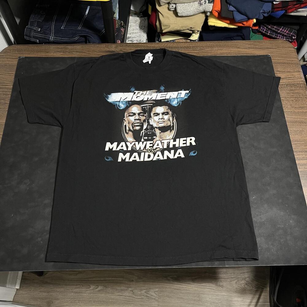 Floyd Mayweather Marcos Maidana Shirt Mens 2XL Black Boxing The Moment Rap Tee
